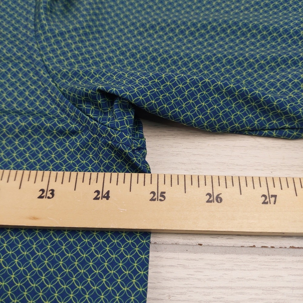 Turtleson Polo Shirt Mens XL Teal Green Geometric PGA National Resort Stretch - Picture 6 of 8